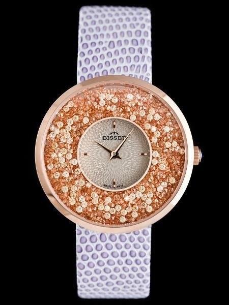 ZEGAREK DAMSKI BISSET BSAE04 - white/purple (zb541b)