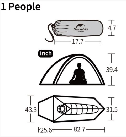 Naturehike Namiot Cloud Up 1 20D Updated NH18T010-T-Forest Green