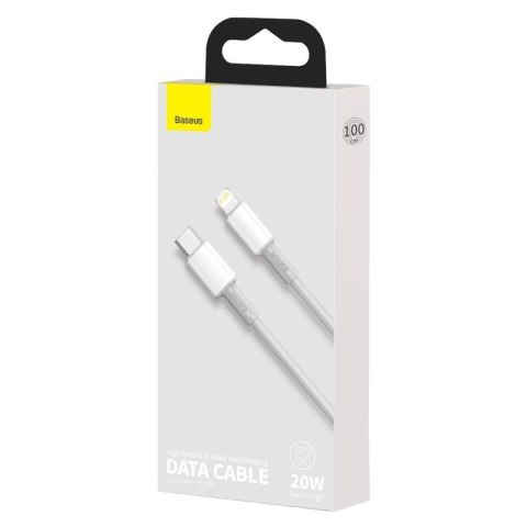 KABEL BASEUS HIGH DENSITY BRAIDED UBS-C/LIGHTNING 20W 5A PD 1M WHITE
