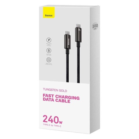 KABEL BASEUS TUNGSTEN 240W USB-C/USB-C 1M BLACK