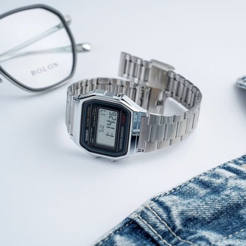 ZEGAREK MĘSKI CASIO A158WA-1DF VINTAGE RETRO + BOX