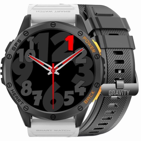 SMARTWATCH MĘSKI GRAVITY GT24-2 - LATARKA, DODATKOWY PASEK (sg033b)