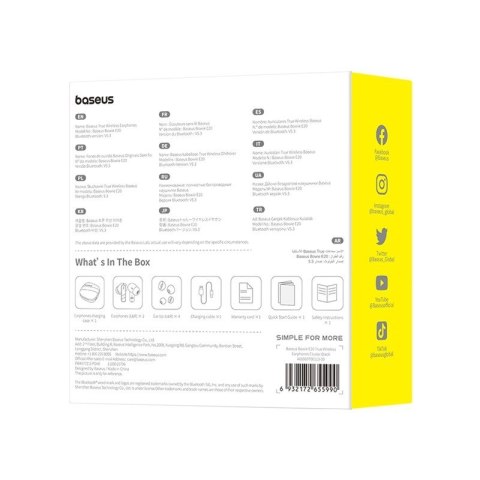 Słuchawki bezprzewodowe Baseus Bowie E20 (czarny)