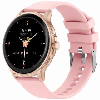 Smartwatch Damski GRAVITY GT12-3 Różowy Pasek Silikonowy + Bransoleta Różowe Złoto