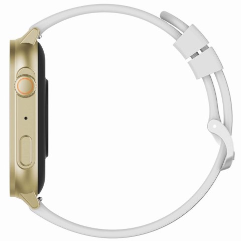 Smartwatch Damski GRAVITY GT15-10 Biały Pasek Silikonowy + Złota Bransoleta