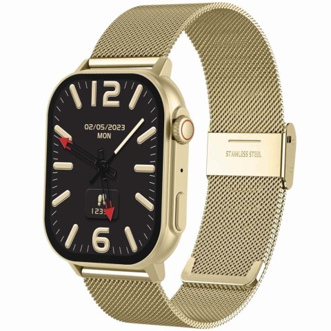 Smartwatch Damski GRAVITY GT15-11 Granatowy Pasek Silikonowy + Złota Bransoleta