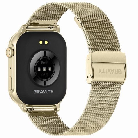 Smartwatch Damski GRAVITY GT15-11 Granatowy Pasek Silikonowy + Złota Bransoleta