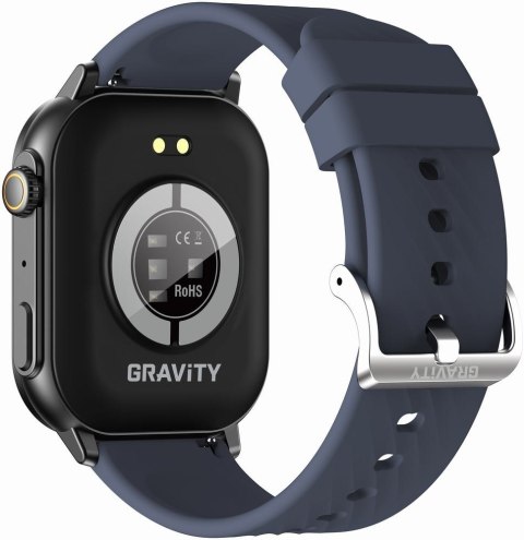 Smartwatch Damski GRAVITY GT15-12 Granatowy Pasek Silikonowy + Czarna Bransoleta