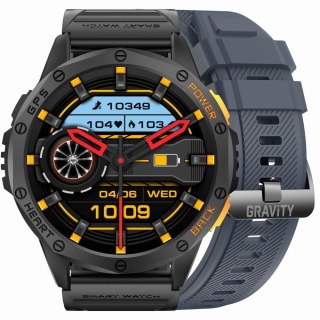 Smartwatch Męski GRAVITY GPS GT24-1 Czarny Pasek Silikonowy + Granatowy Pasek Silikonowy