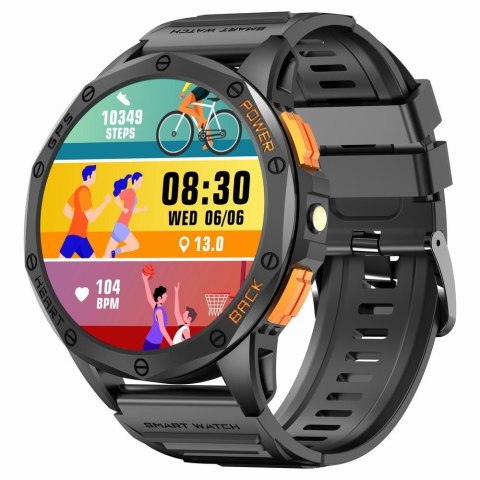 Smartwatch Męski GRAVITY GPS GT24-2 Czarny Pasek Silikonowy + Biały Pasek Silikonowy