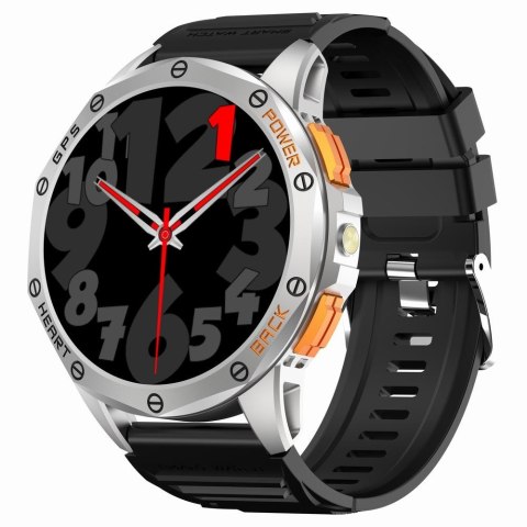 Smartwatch Męski GRAVITY GPS GT24-4 Czarny Pasek Silikonowy + Pomarańczowy Pasek Silikonowy