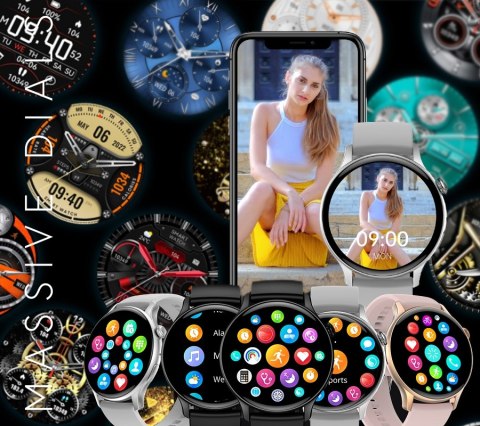 Smartwatch Damski RUBICON RNCF10 Silver/Grey SMARUB238