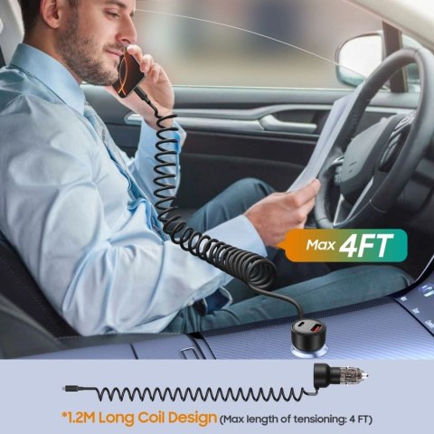 TECH-PROTECT ŁAD SAM. CC05 PD 60W QC 1xUSB-C/1xUSB + KABEL USB-C 30W BLACK