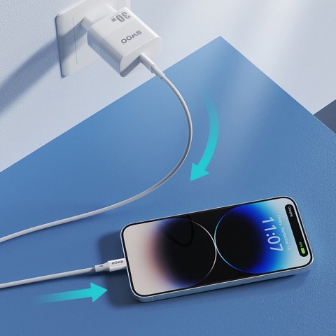 BWOO kabel USB-C - Lightning 1m 27W ABS + TPE X283 C-L biały
