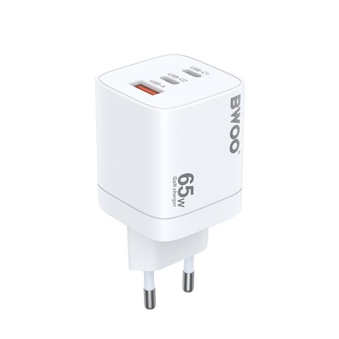 BWOO ładowarka sieciowa PD CDA147 2x USB-C 1x USB 65W czarna