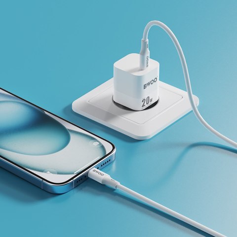 BWOO ładowarka sieciowa PD CDA155 USB-C 20W biała