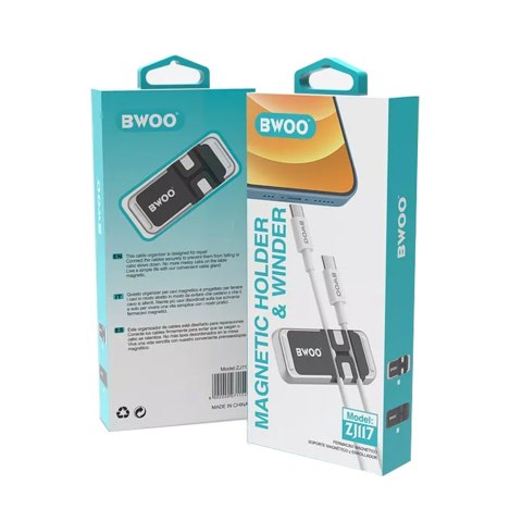 BWOO magnetyczny uchwyt samochodowy z organizerem na kable ZJ117 czarny