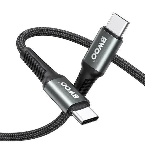 BWOO kabel Pleciony USB-C - USB-C 2m 60W, czarny