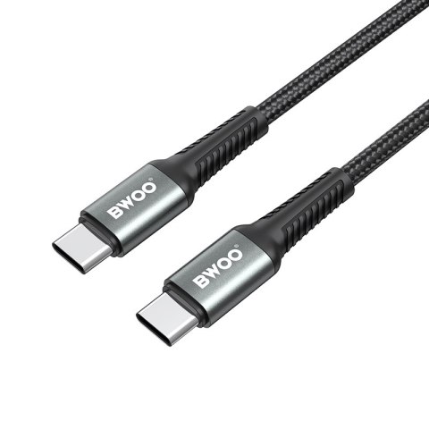BWOO kabel Pleciony USB-C - USB-C 2m 60W, czarny