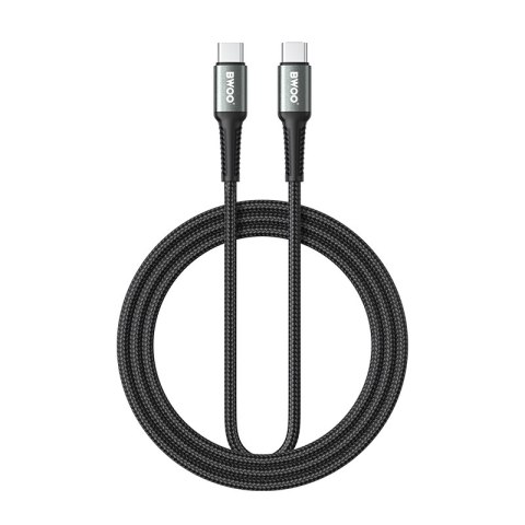 BWOO kabel Pleciony USB-C - USB-C 3m 60W, czarny