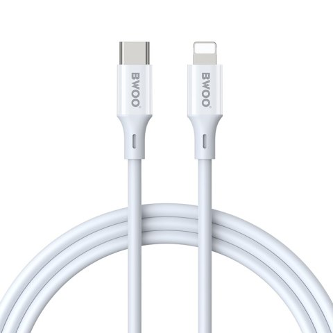 BWOO kabel USB-C - Lightning 2m 27W ABS + TPE biały