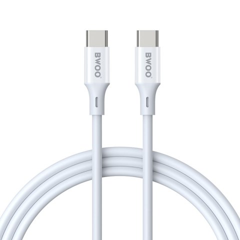 BWOO kabel USB-C - USB-C 2m 60W ABS + TPE biały