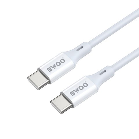 BWOO kabel USB-C - USB-C 2m 60W ABS + TPE biały