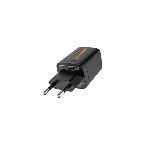 Ładowarka sieć Hammer RapidCharge Duo 30W GaN USB-A+C, BLACK / CZARNY