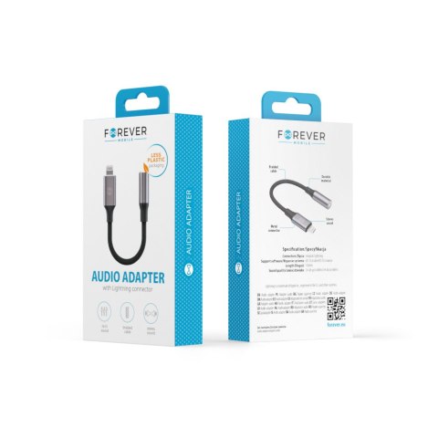 Forever adapter audio AJL-01 jack 3,5 mm - Lightning czarny