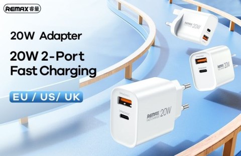 Ładowarka sieciowa REMAX KIDDY SERIES 20W RP-U120 USB/USB-C WHITE