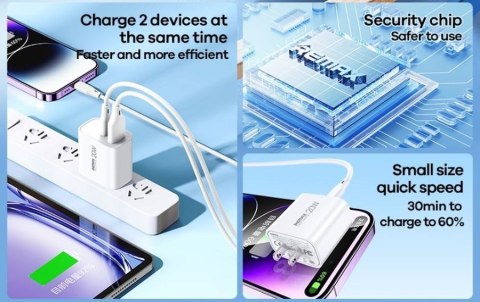 Ładowarka sieciowa REMAX KIDDY SERIES 20W RP-U120 USB/USB-C WHITE