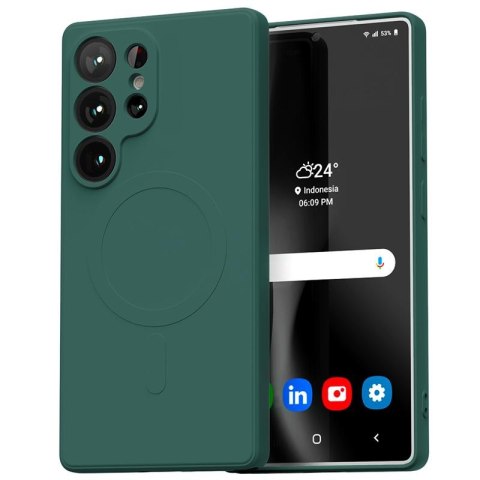 Mercury Semi-Silicon Magsafe Samsung S25 Ultra , GREEN / ZIELONY