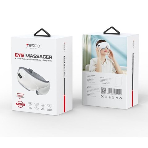 Yesido Funkcjonalny Masażer Oczu MG03 1200mAh, WHITE / BIAŁY