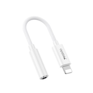 Yesido Kabel Audio YAU44 Lightning-3.5mm Aux Female, 30cm, WHITE / BIAŁY
