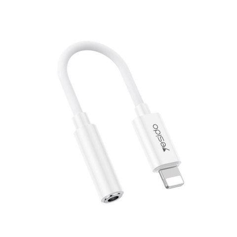 Yesido Kabel Audio YAU44 Lightning-3.5mm Aux Female, 30cm, WHITE / BIAŁY