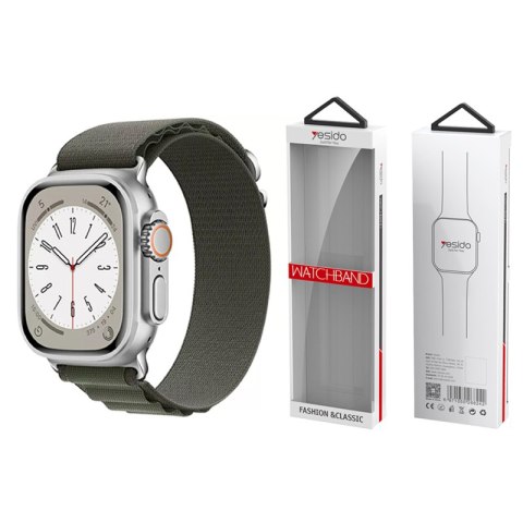 Yesido WB24 Pasek Sportowy Apple Watch Loop 42/44/45 KHAKI/CIEMNOZIELONY