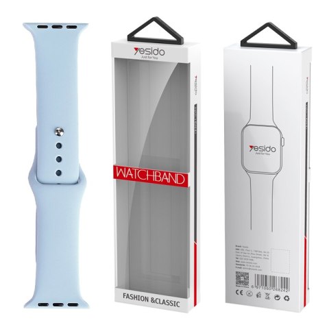 Yesido WB44 Silikonowy Pasek do Apple Watch S 42/44/45 (97+118) #65 BŁĘKITNY