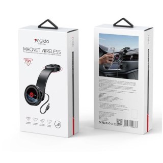Yesido magnetyczny Uchwyt Samochodowy C314 Wireless 15W, MagSafe, BLACK / CZARNY