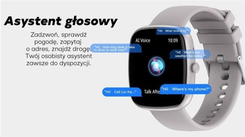 Smartwatch Damski GRAVITY GT18-2 Różowy Pasek Silikonowy + Biały Pasek