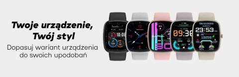 Smartwatch Damski GRAVITY GT18-7 Beżowy Pasek Silikonowy + Czarny Pasek