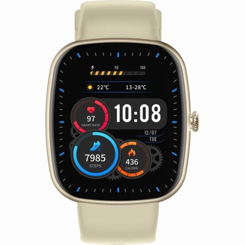 Smartwatch Damski GRAVITY GT18-8 Beżowy Pasek Silikonowy + Biały Pasek