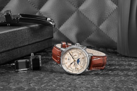 Zegarek Dęmski ZEPPELIN LZ121 Mediterranee Moonphase 9637-5 + BOX