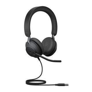 Jabra Evolve2 40 Zestaw słuchawkowy Przewodowa Opaska na głowę Biuro/centrum telefoniczne USB Typu-A Bluetooth Czarny