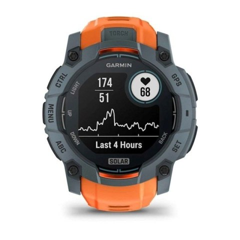 Zegarek sportowy Garmin Instinct 3 Solar Twilight Solstice 50mm Pomarańczowy
