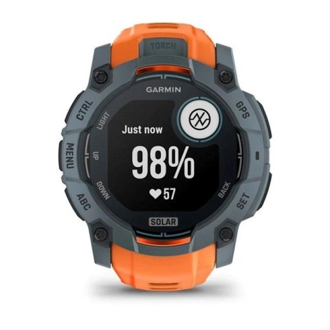 Zegarek sportowy Garmin Instinct 3 Solar Twilight Solstice 50mm Pomarańczowy