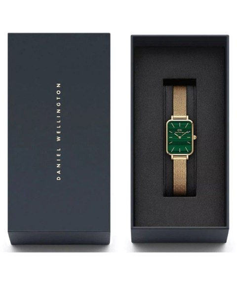 ZEGAREK DAMSKI DANIEL WELLINGTON Quadro Pressed Evergold Emerald 20mm DW00100561+ BOX (zw505m)