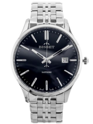 ZEGAREK MĘSKI BISSET BSDF383 (zb094c) - SZAFIROWE SZKŁO
