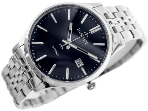 ZEGAREK MĘSKI BISSET BSDF383 (zb094c) - SZAFIROWE SZKŁO