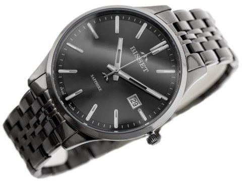 ZEGAREK MĘSKI BISSET BSDF383 (zb094d) - SZAFIROWE SZKŁO
