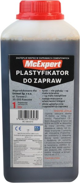 PLASTYFIKATOR DO ZAPRAW ZASTĘPUJĄCY WAPNO 1L MC EXPERT